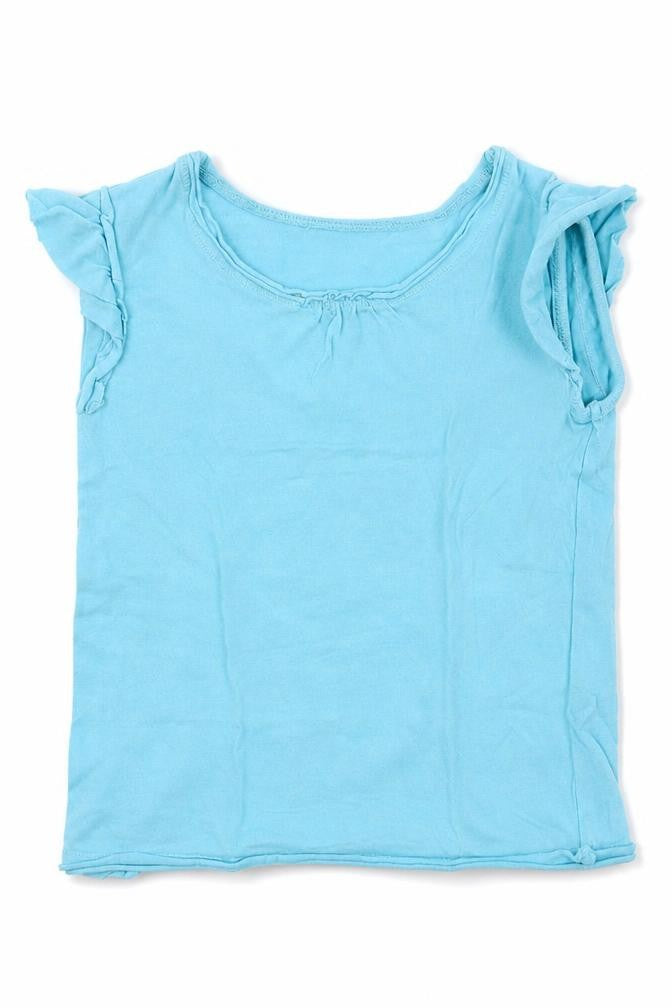 Front view of Next girls’ blue basic t-shirt, size 18-24, months