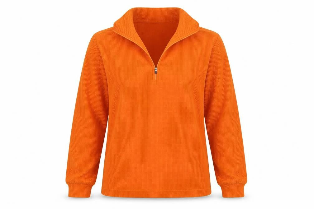Front view of Campagnolo women’s orange jumper, size S