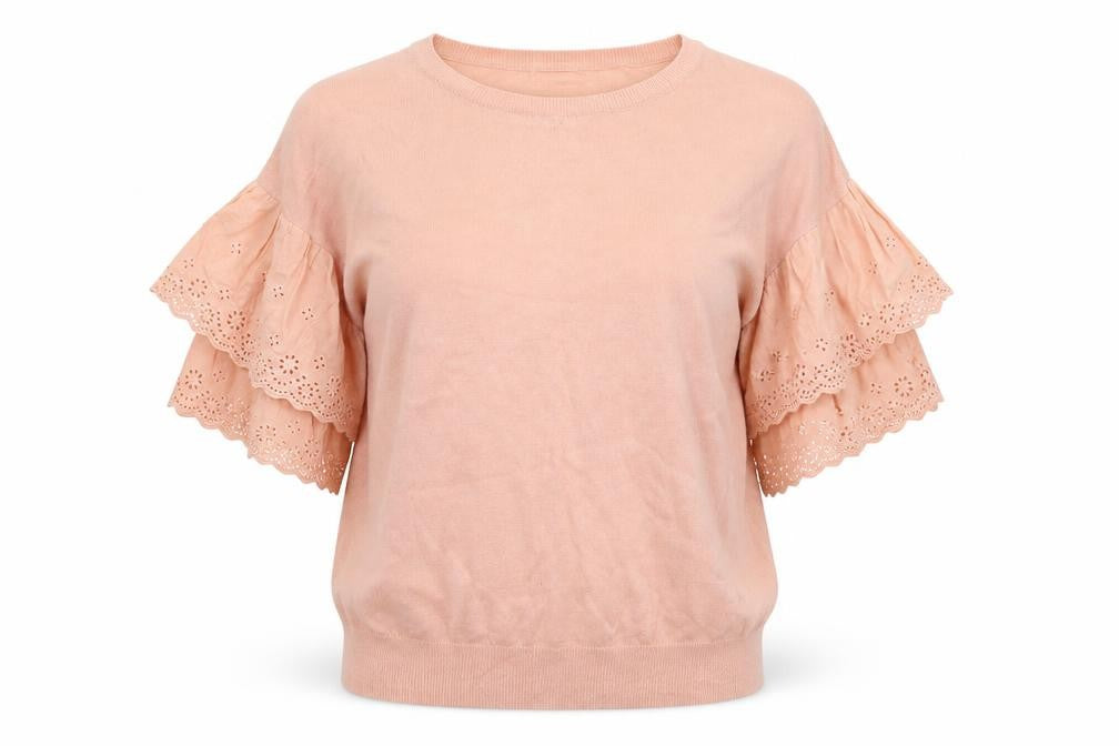 Front view of Tu women’s pink knit jumper, size UK 12