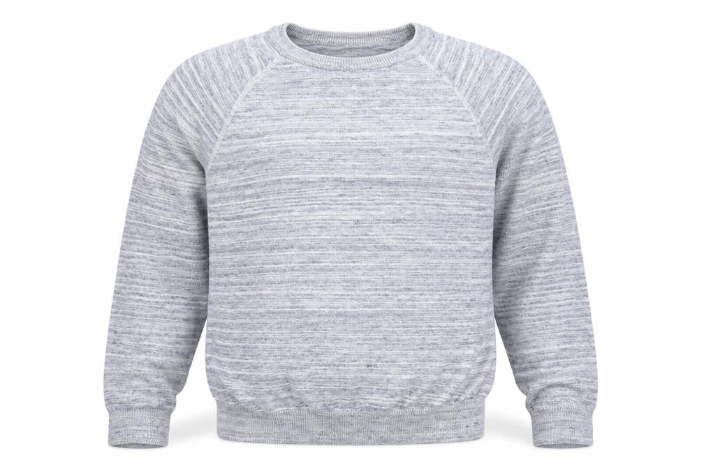Front view of H&M men’s blue knit jumper, size M