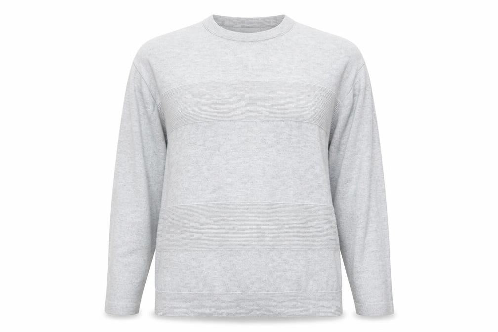 Front view of Dorothy Perkins women’s grey knit jumper, size UK 14
