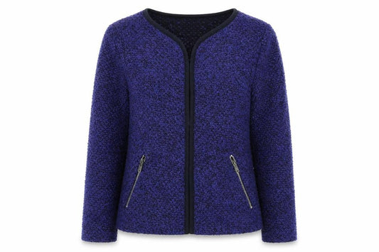 Front view of ASOS women’s blue jacket blazer, size UK 10