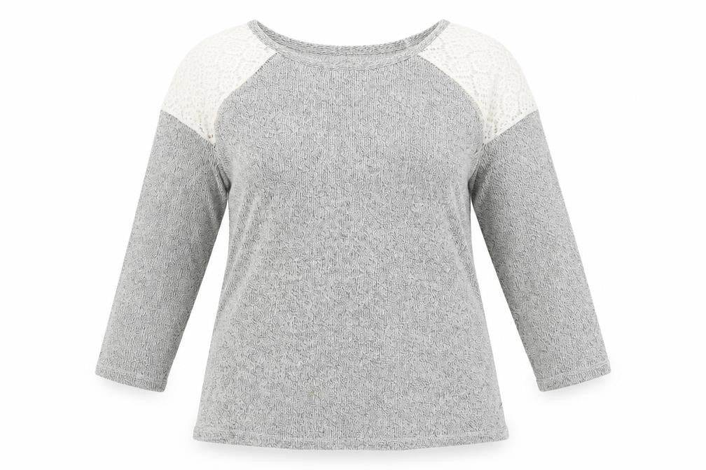 Front view of Tu women’s grey jumper, size UK 14, - lace
