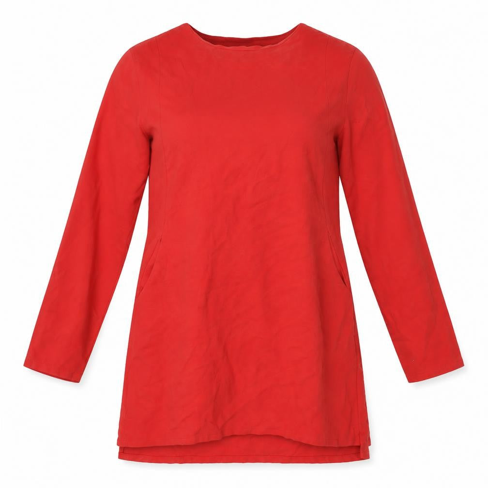 Front view of MARGOT MOLYNEUX women’s red a-line, size L
