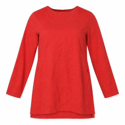 Front view of MARGOT MOLYNEUX women’s red a-line, size L