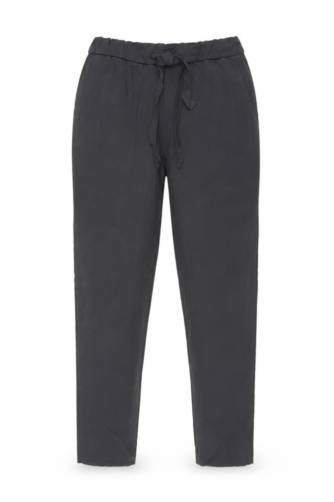Front view of Preworn women’s grey trousers, size XL, 28-inch leg