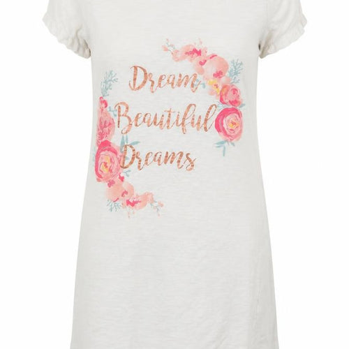 Florence and Fred Womens Ivory Floral   Nightshirt Size 4