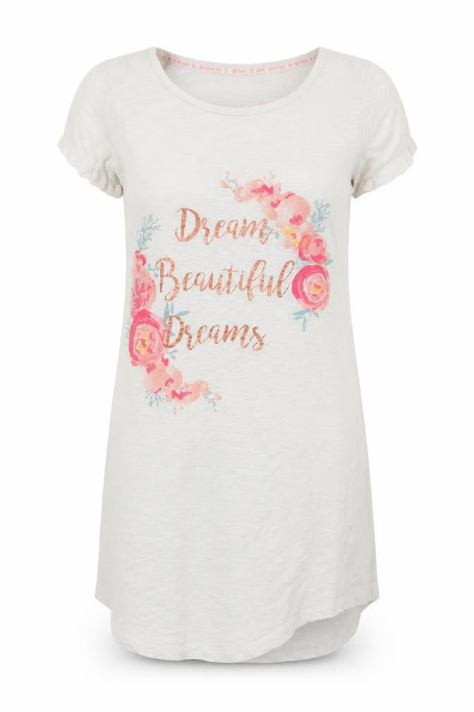 Florence and Fred Womens Ivory Floral   Nightshirt Size 4