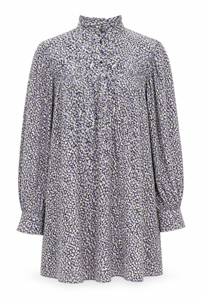 Front view of Vero Moda women’s black floral a-line, size UK 12