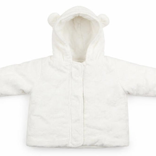 Babaluno Girls White Geometric  Overcoat Coat Size 3-6 Months