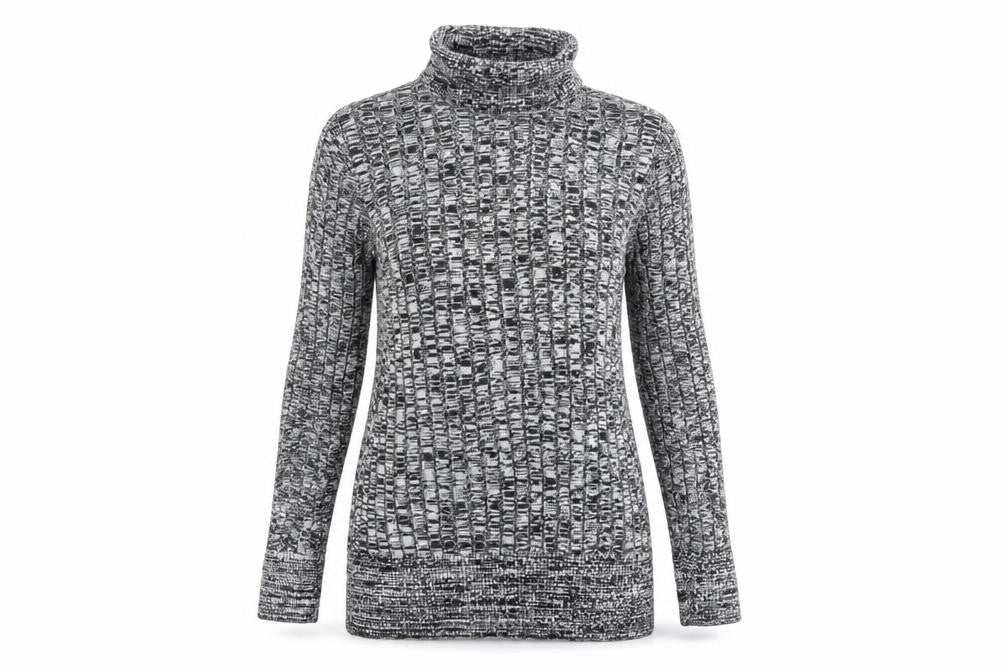 Front view of F&F women’s black houndstooth jumper, size UK 12