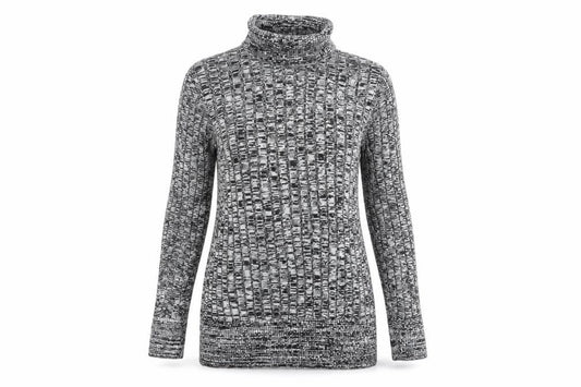 Front view of F&F women’s black houndstooth jumper, size UK 12