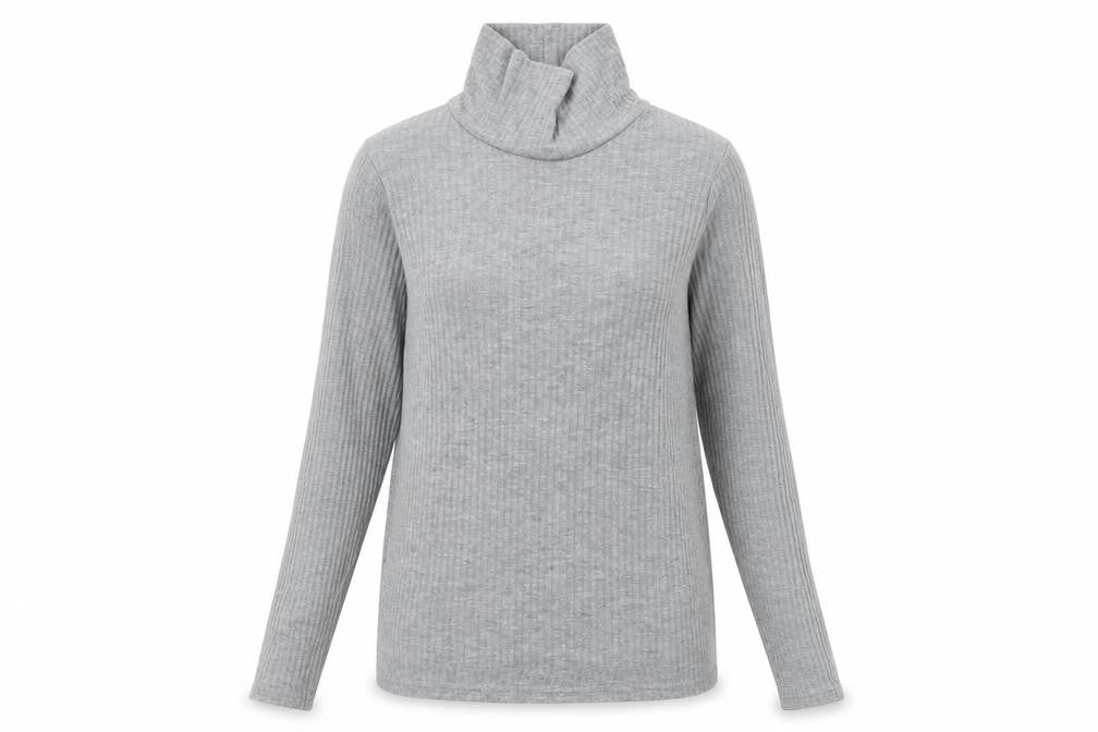 Front view of New Look women’s grey jumper, size UK 12