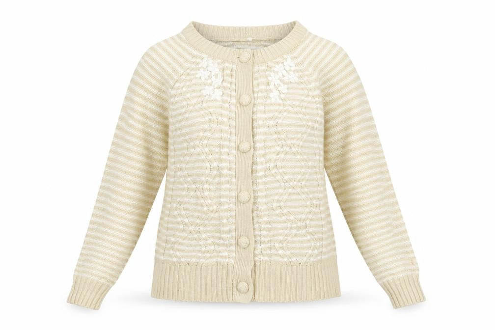 BM Womens Yellow Striped  Cardigan Jumper Size S