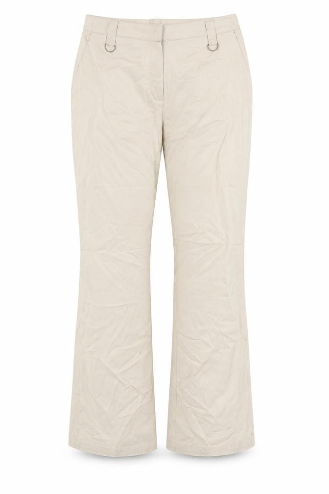 Front view of Papaya women’s beige trousers, size UK 16, 29-inch leg