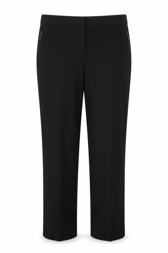 Front view of Marisota women’s black trousers, size UK 12, 27-inch leg
