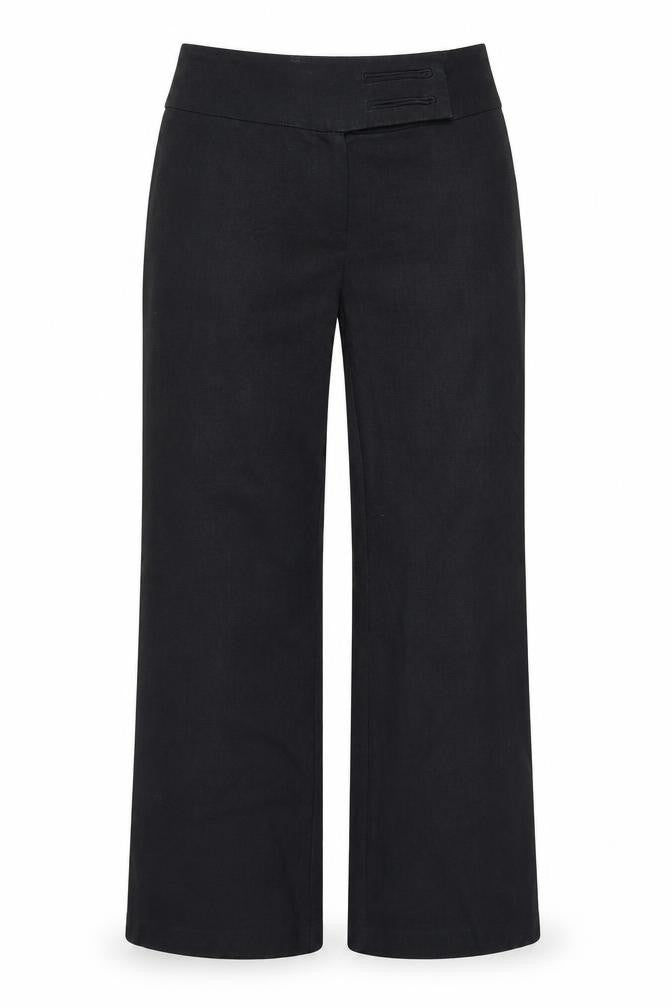 Front view of Marks & Spencer women’s grey trousers, size UK 12, 30-inch leg