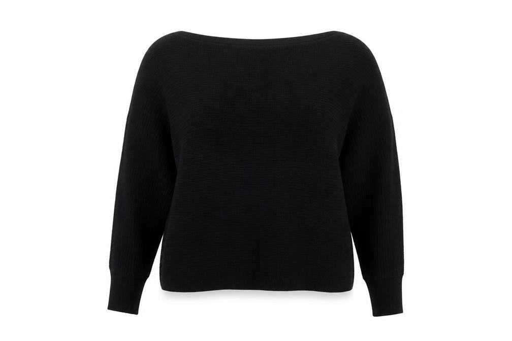 Front view of Very women’s black knit jumper, size UK 14