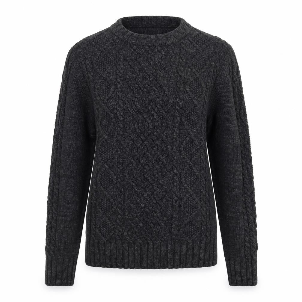 Front view of H&M women’s grey knit jumper, size S