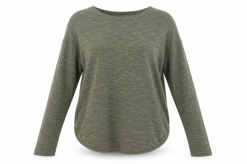 Front view of Divided by H&M women’s green jumper, size S