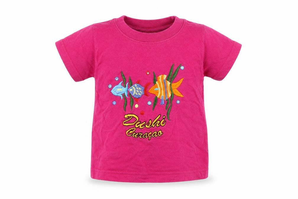 Front view of Jo Anns girls’ pink basic t-shirt, size 2, years