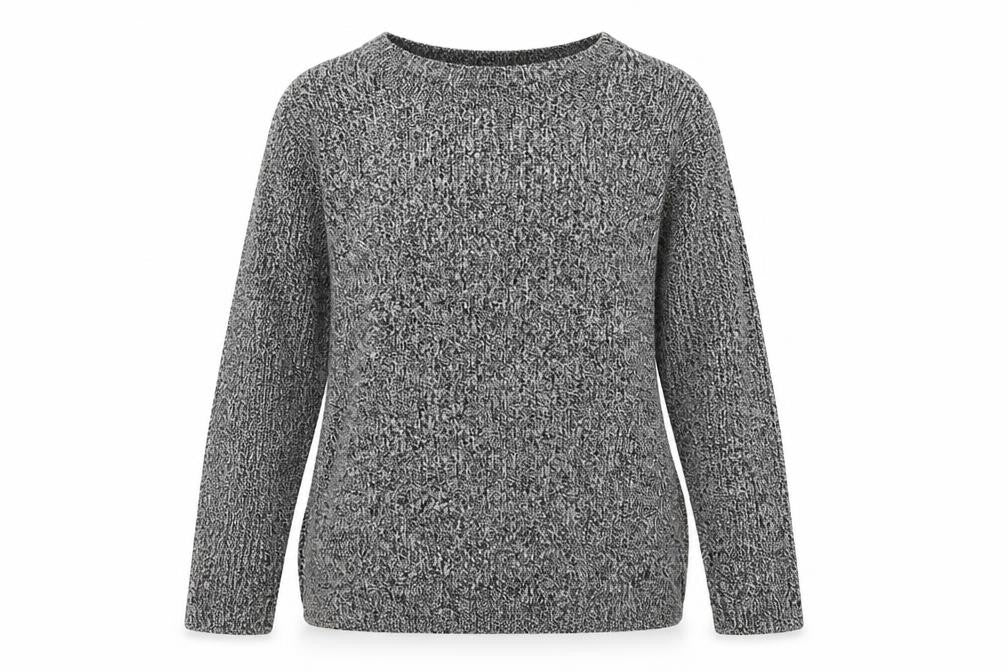 Front view of H&M women’s grey knit jumper, size S