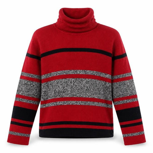 Liz & Co Girls Red Striped Knit Pullover Jumper Size XS