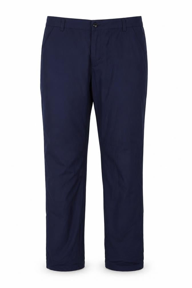 Front view of Miaoni women’s blue trousers, size UK 32, in, 28-inch leg