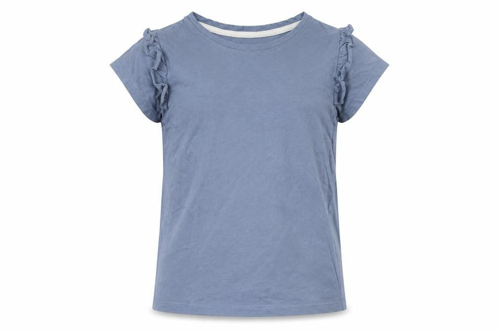 Front view of LILY&DAN boys’ grey basic t-shirt, size 7-8, years