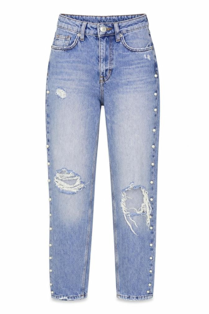 H&M Womens Blue  Denim Straight Jeans Size 6 L29 in