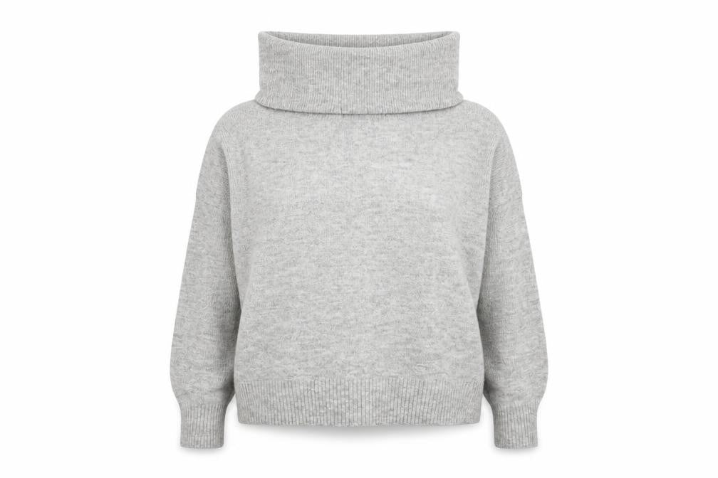 Front view of H&M women’s grey jumper, size M