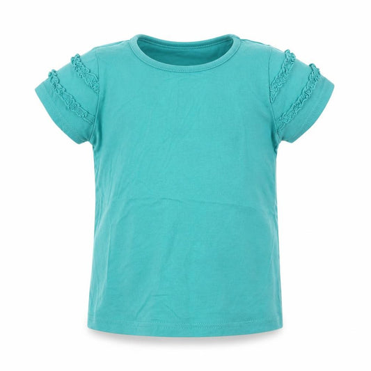 Front view of George girls’ green basic t-shirt, size 12-18, months