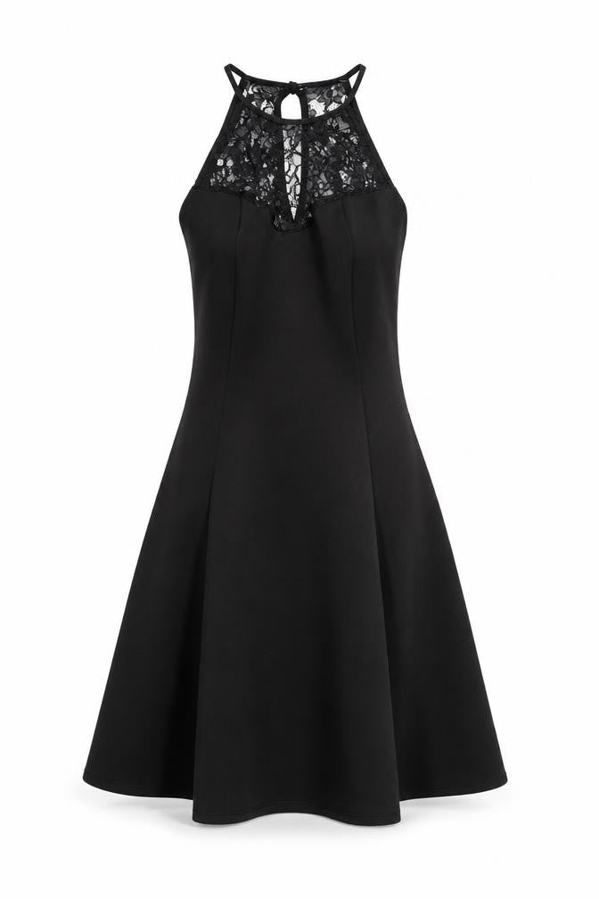 Front view of New Look women’s black fit & flare, size UK 8
