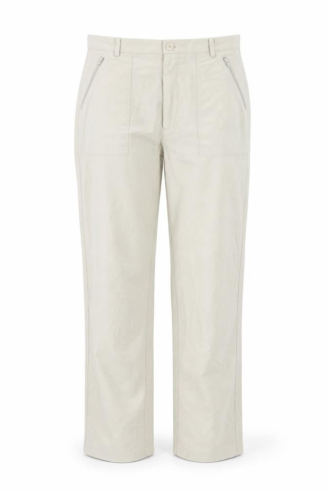 Front view of Newport women’s beige trousers, size UK 10, 28-inch leg