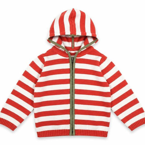 DP Girls Red Striped  Full Zip Hoodie Size 2 Years