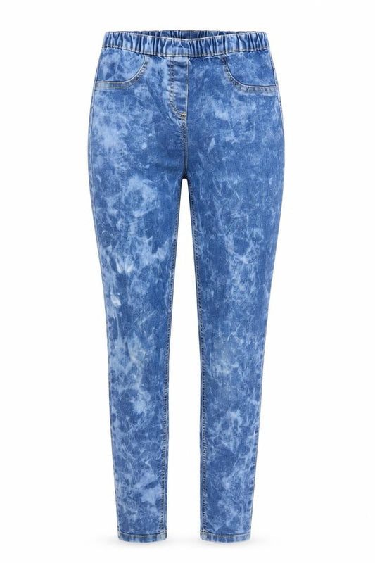 Front view of Peppets women’s blue denim jegging jeans, size XS, 27-inch leg