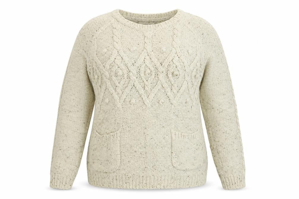 Front view of Papaya women’s white knit jumper, size UK 8