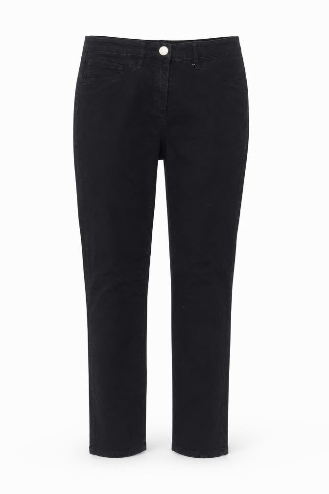 Front view of Marks & Spencer women’s black trousers, size UK 32, 28-inch leg