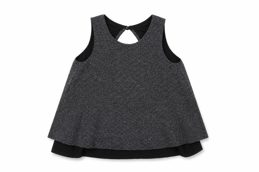 Front view of F&F girls’ grey basic tank, size 10-11, years