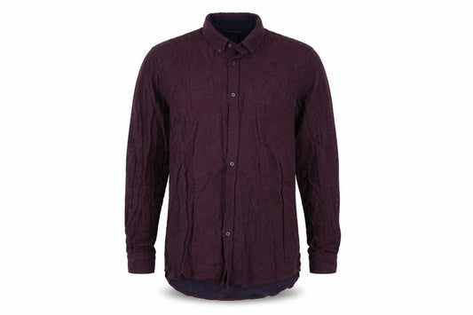 Front view of F&F men’s red button-up, size M