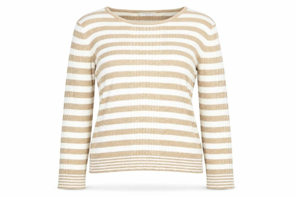 Front view of Wanko women’s white striped jumper one size