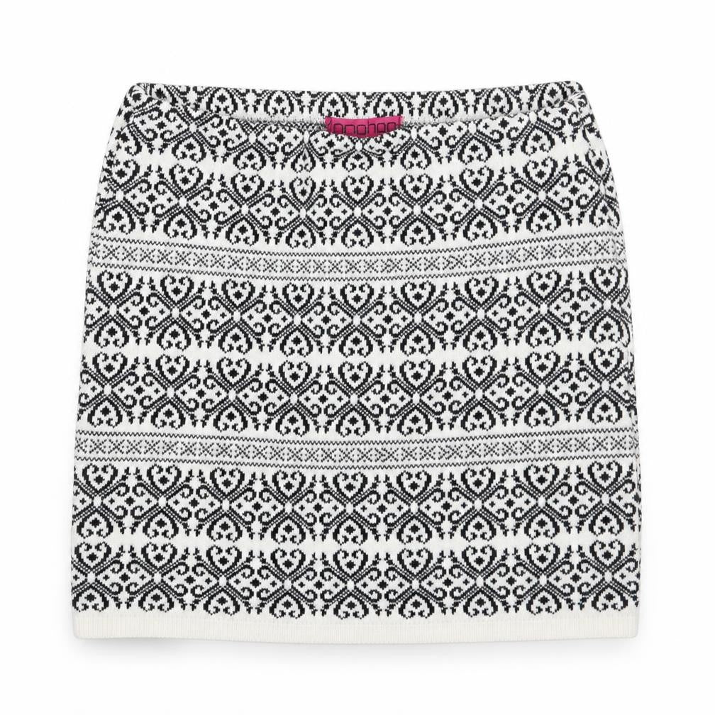 Boohoo Womens White Geometric  A-Line Skirt Size M