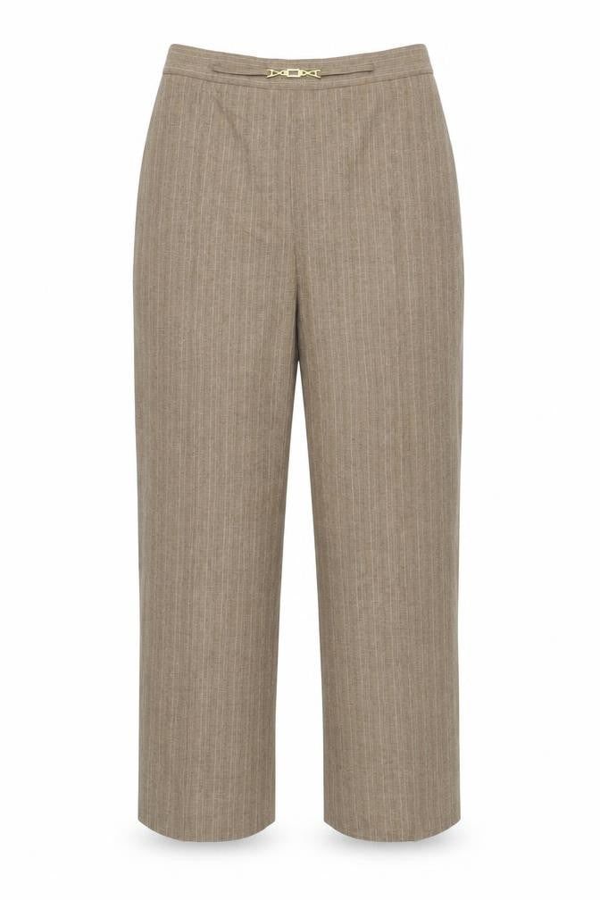 BHS Womens Beige Striped  Trousers  Size 14 L28 in