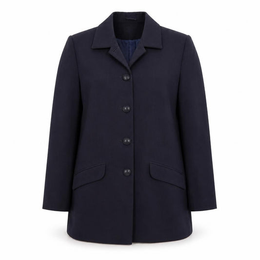Front view of ADMANI women’s blue jacket blazer, size UK 14