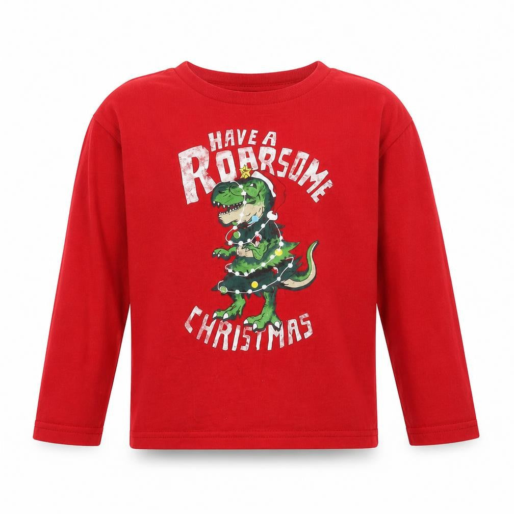 Front view of Primark girls’ red basic t-shirt, size 6-7, years