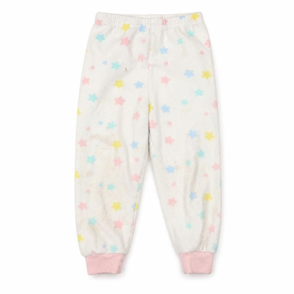 Front view of Young Dimension girls’ white sweatpants, size 3-4, years