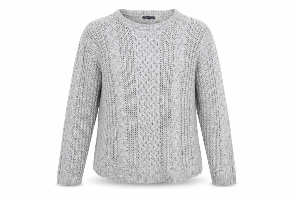 Front view of Kiabi women’s grey knit jumper, size L