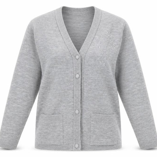 Care Womens Grey  Knit Cardigan Jumper Size L