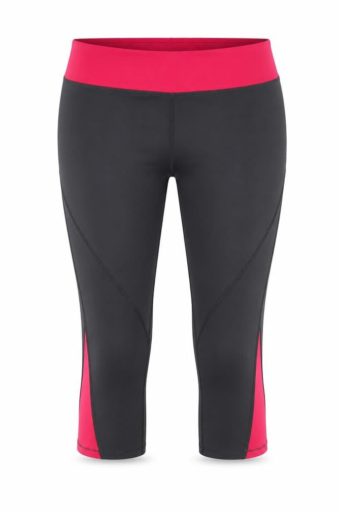 Front view of Laikus women’s grey colourblock compression shorts, size S