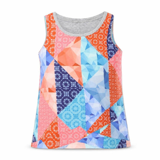Front view of Klass women’s multicoloured geometric basic tank, size M